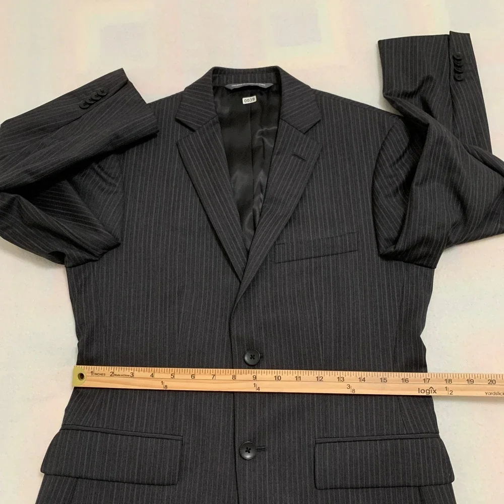 Perry Ellis Portfolio Men's‎ 36S Pinstripe 2-Button Gray Wool Blazer Suit Jacket